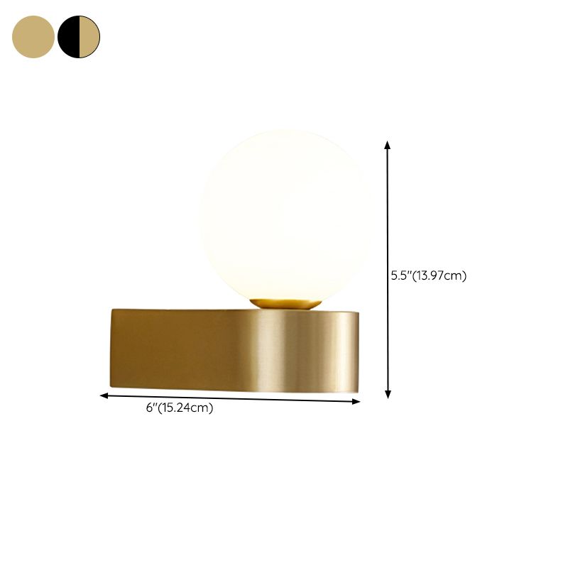 Modern Wall Lamp Minimalist Wall Vanity Lights with Glass Shade for Washroom
