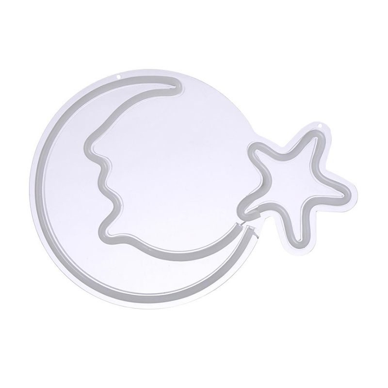 LAMPAGNO NAGNO NOTTE LAMPAGGIO LAMPAGGIO DI LUNA E STAR LAME LED CREATIVE COMMERCIALE COMMERCIALE in bianco con cavo plug-in USB