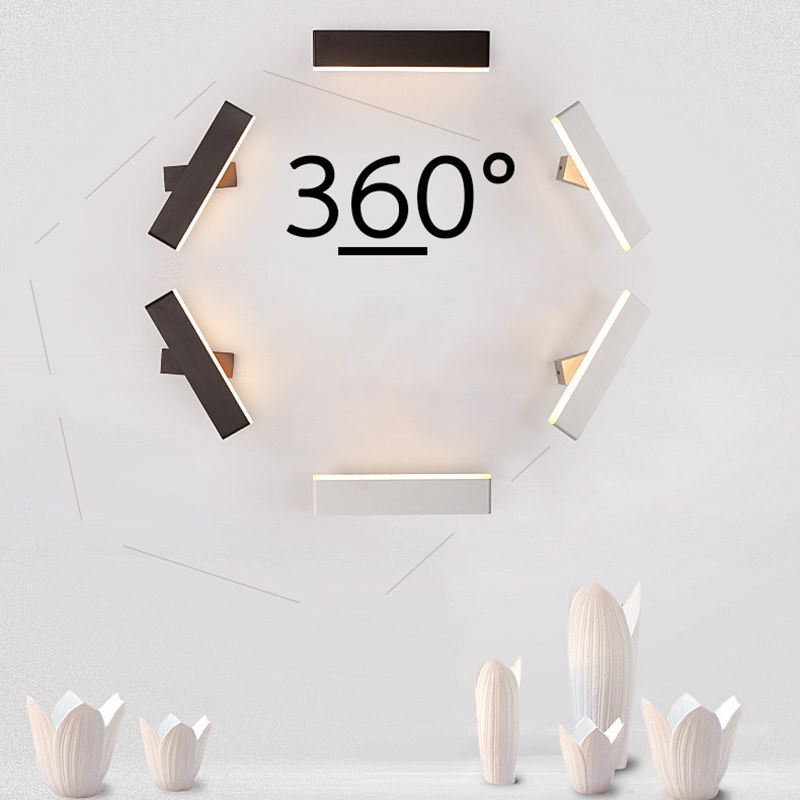 Rotatable LED Wall Mount Light 1-Light Wall Sconce Light with Acrylic Shade for Bedroom