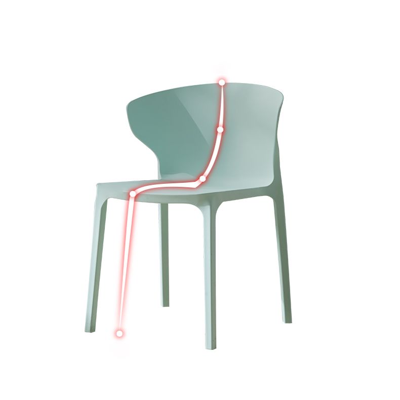 Scandinavian Plastic Side Chair Wingback Kitchen Dining Room Chair