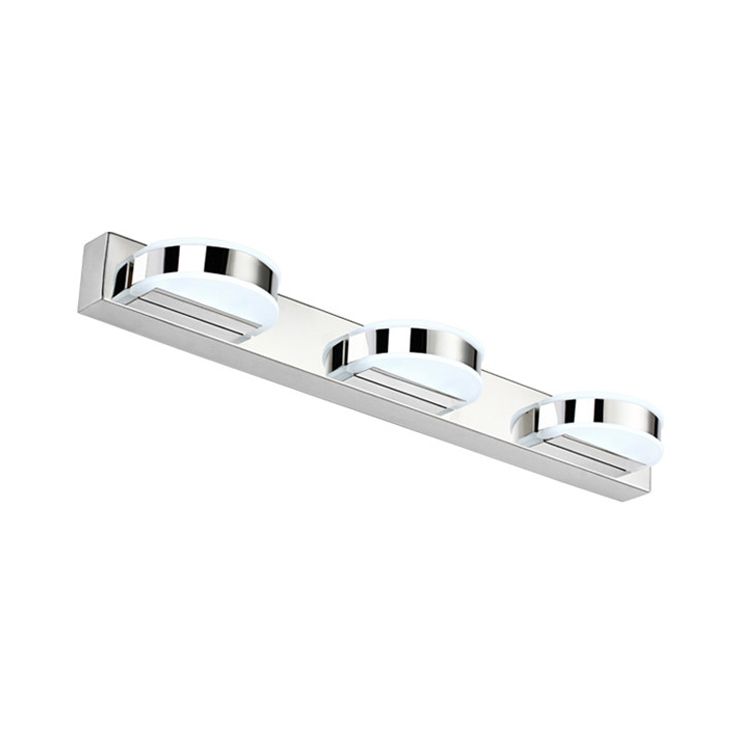 Miroir de vanité semi-circulaire étanche lumière LED acrylique simple 1/2/3 Lumières Chrome Vanity Sconce lampe en lumière chaude / blanche