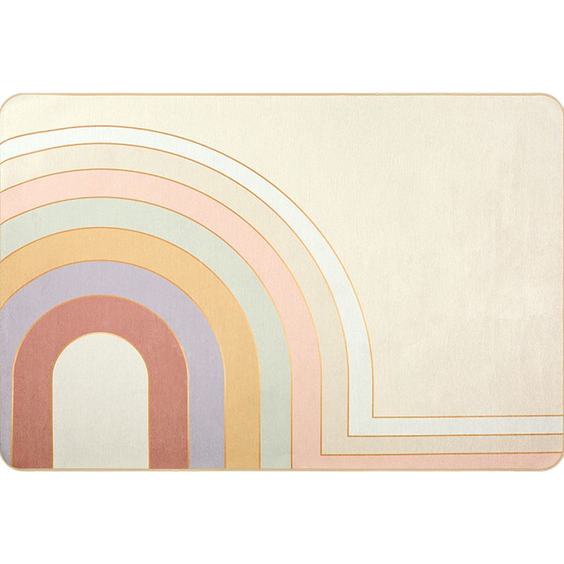 Modern Geometric Pattern Rug Multi Color Super Fiber Indoor Rug Non-Slip Backing Pet Friendly Area Carpet for Living Room