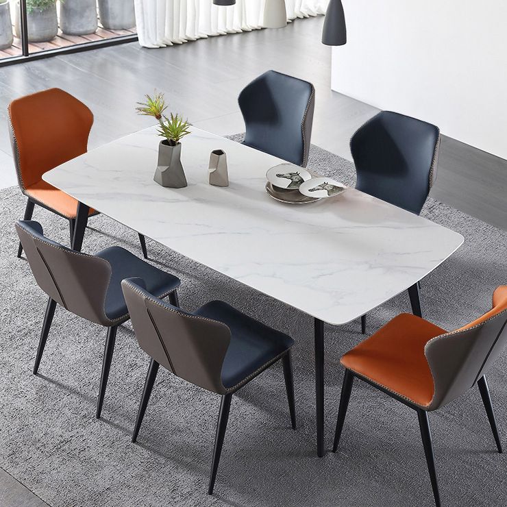 Rectangle Modern Stone Table Standard Height Dining Table with 4 Legs