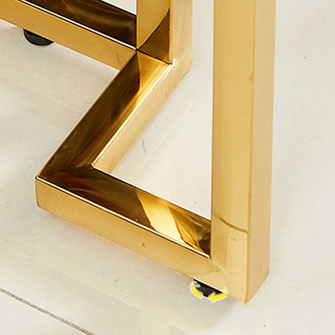 Glam Console Table Marble Rectangle Accent Table in Gold , 31.5 inch High