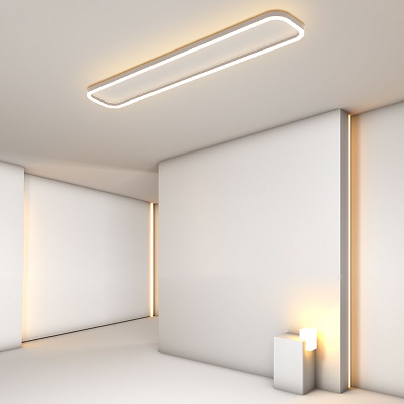 Modern Style Rectangular Shade Ceiling Lamp Metal 1 Headed Ceiling Lighting for Restaurant