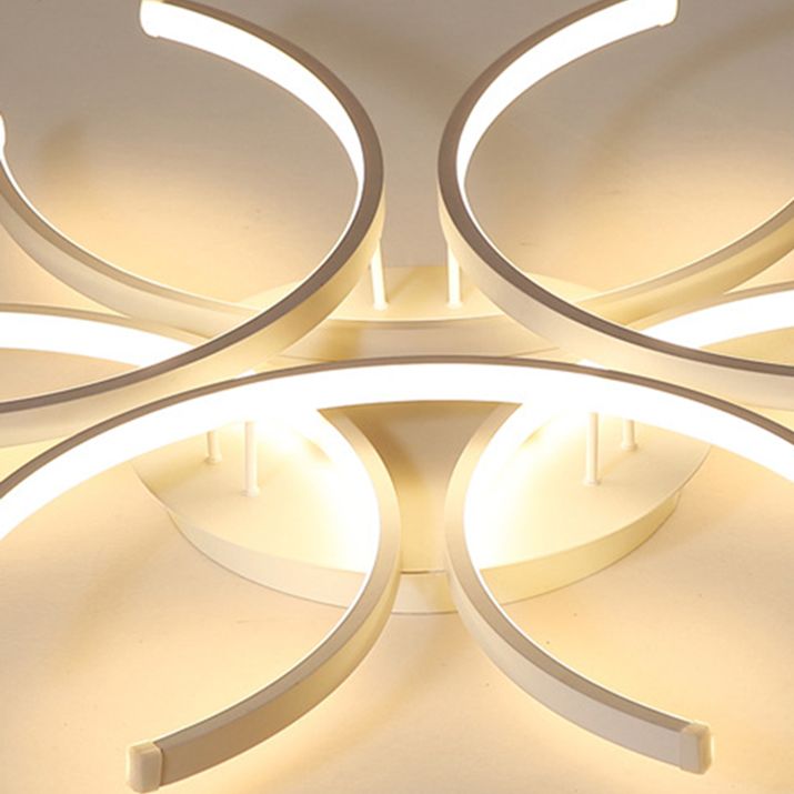 White Sputnik Flush Mount Ceiling Light Modern Aluminum Flush Light for Living Room