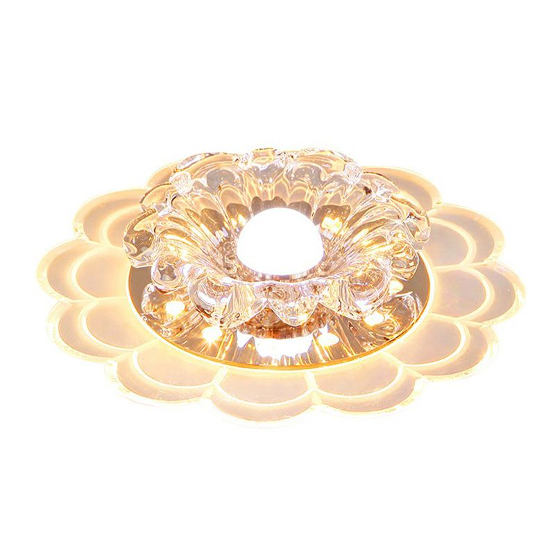 Effacer le voyant de fleur de Blossom Mount Modern Crystal Flushmount Ceiling Light for Entryway