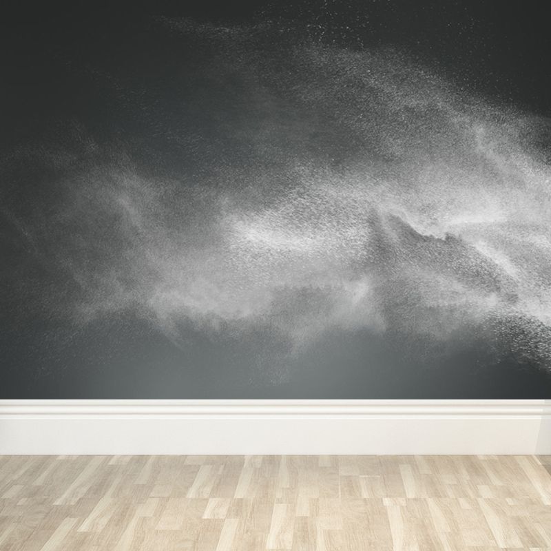 Abstract Powder Blast Mural Decal Contemporary Smooth Wall Art in Dark Color for Home