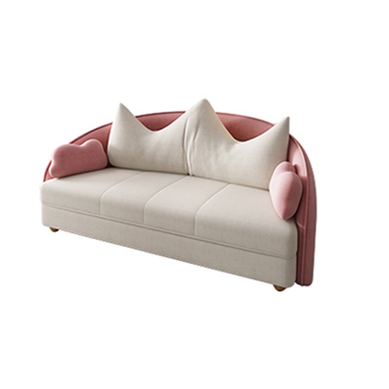 Foldable Glam Sofa Bed No Distressing Pink Pillow Back Sleeper Sofa