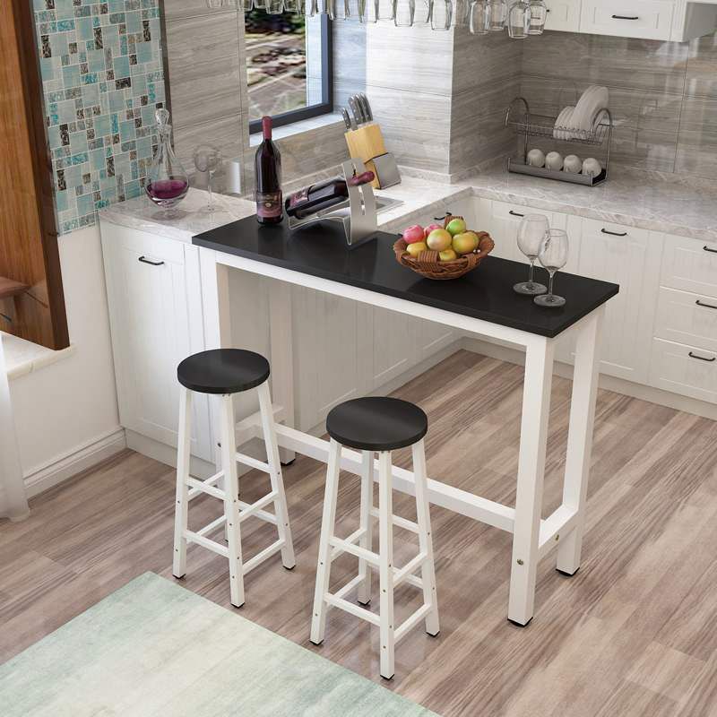 Contemporary Wood Bar Dining Table Rectangle Bar Table for Living Room