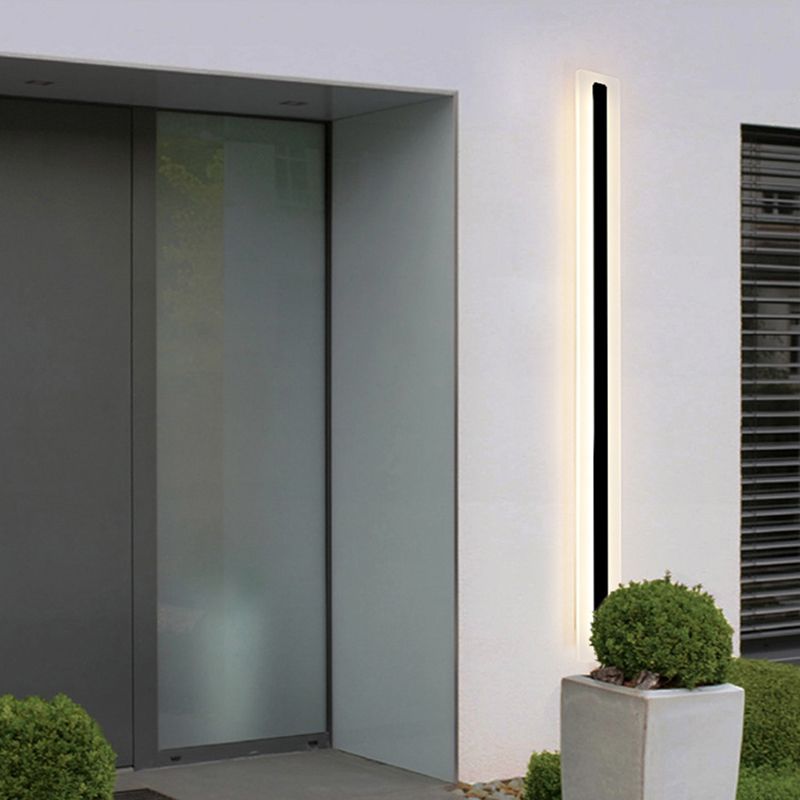 Linear Shape Wall Lighting Modern Style Metal 1 Light Sconce Lamp for Outdoor