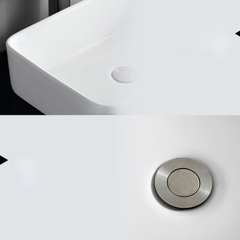 Rectangular and Round Vessel Sink in white with No Craftsmanship Basin Sink