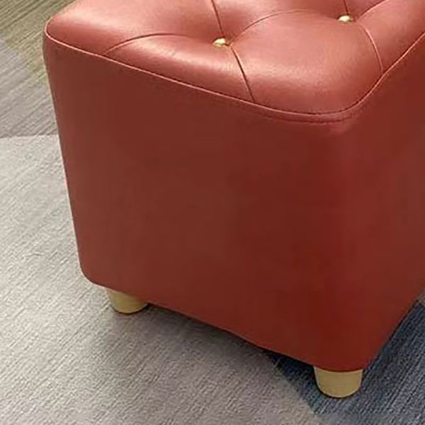Modern Cotton Pouf Ottoman Plain Square Tufted Water Resistant Chair Pouf