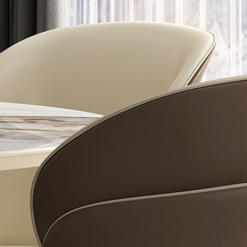 Contemporary Oak Wood Wingback Chair Matte Finish Faux Leather Chair with Black Legs