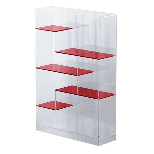 Contemporary Closed Back Standard Bookshelf Acrylic Bookcase