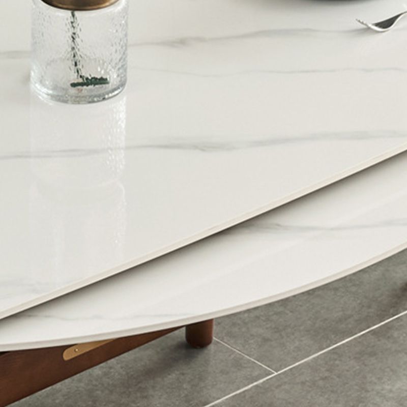 Modern Dining Round Table Sintered Stone Table with 4 Legs for Home