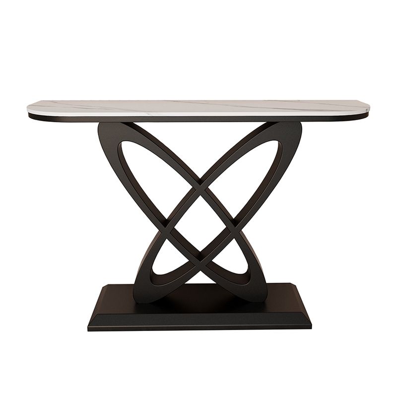 Contemporary Console Table Antique Finish Console Sofa Table in Stone