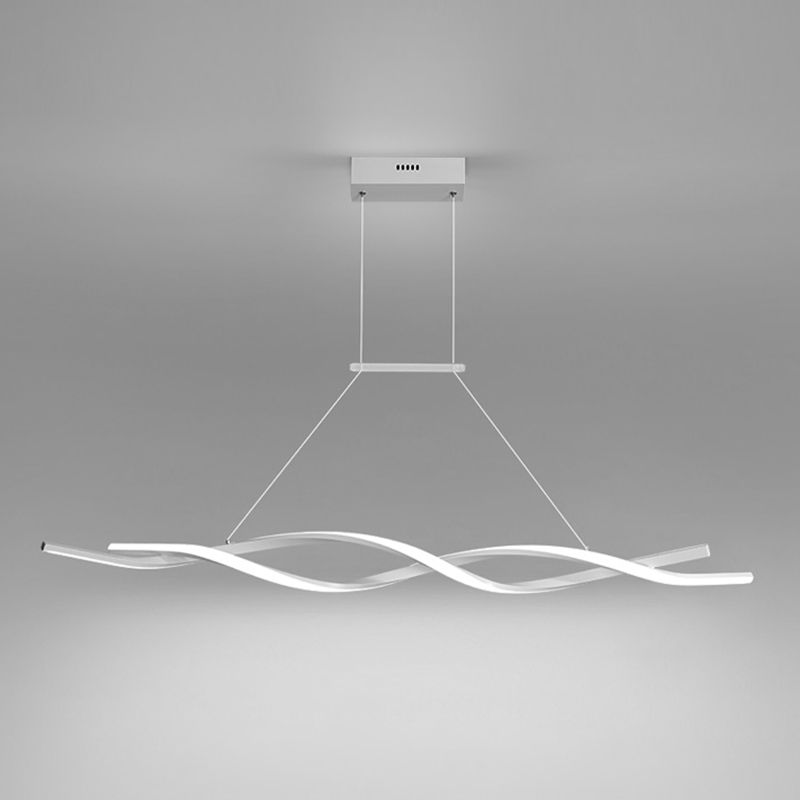 Modern Metal Island Light armatuur Lineair Restaurant Hanglamp met 2-head met acrylschaduw