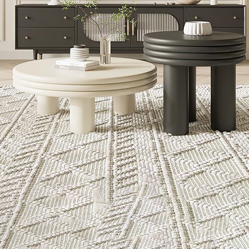 Contemporary Simple 3 Legs Coffee Table Round Wood Cocktail Table Set