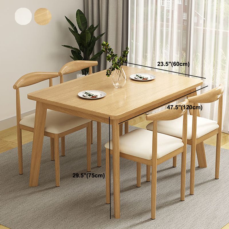 Rectangle Dining Table Mid-Century Modern Dining Table with 4 Wood Legs