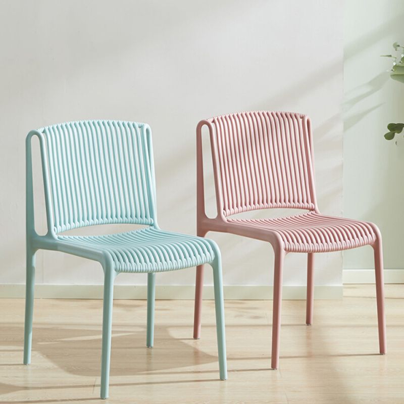 Silla de comedor de plástico de estilo nórdico, silla lateral de comedor sin brazos para cocina