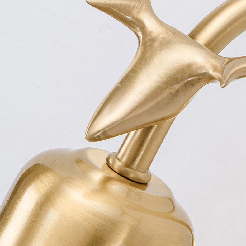 Gold Modern Metal Wall Sconce Bud Shape Wall Light with Glass Shade for Bedroom