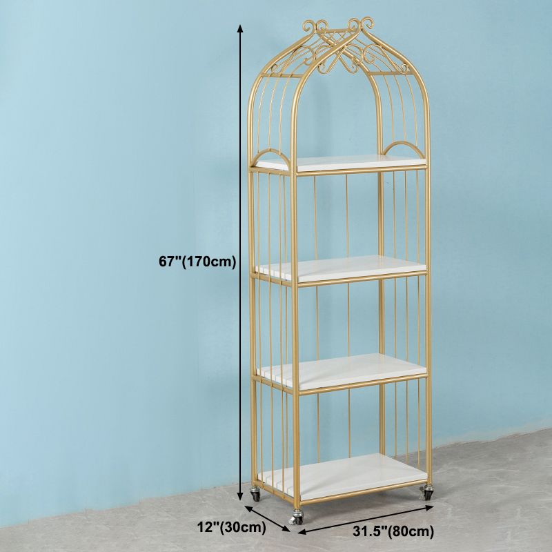 GLAM STYLE -Bücherregal Open Back Bücherregal für Home Office Study Room mit Rollen