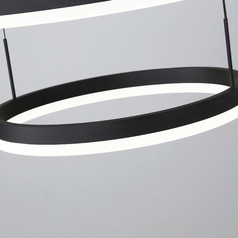 Luces colgantes colgantes de aluminio negro lámparas colgantes modernas para sala de estar