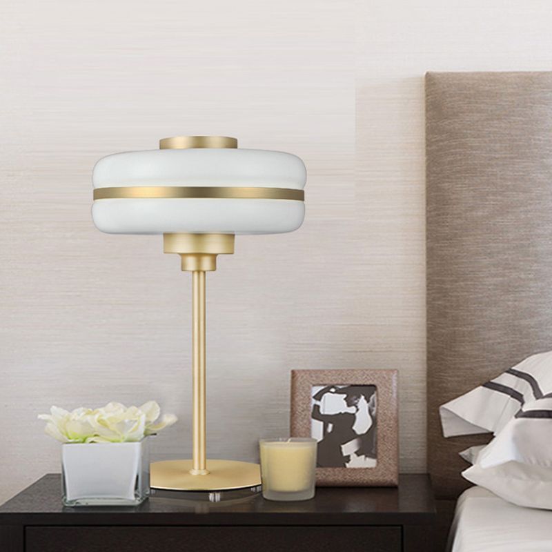 Cylindre d'or / balle / balle effilée de la lampe de nuit à un seul bulbe