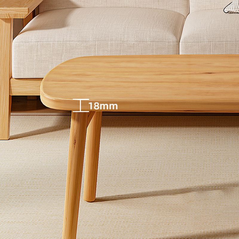 17"H Contemporary Side Table Solid Wooden Oak Accent Side Table