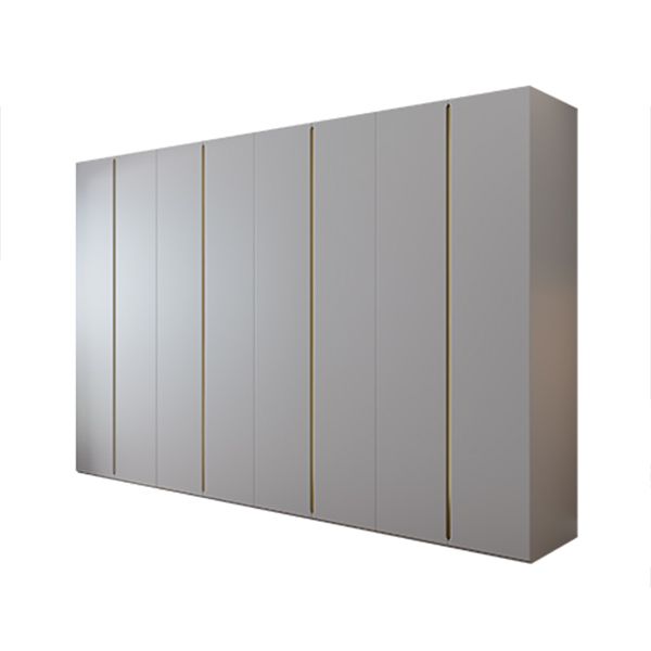 Gray Colour Wooden Wardrobe Contemporary Style Wardrobe Closet with Hinged Door
