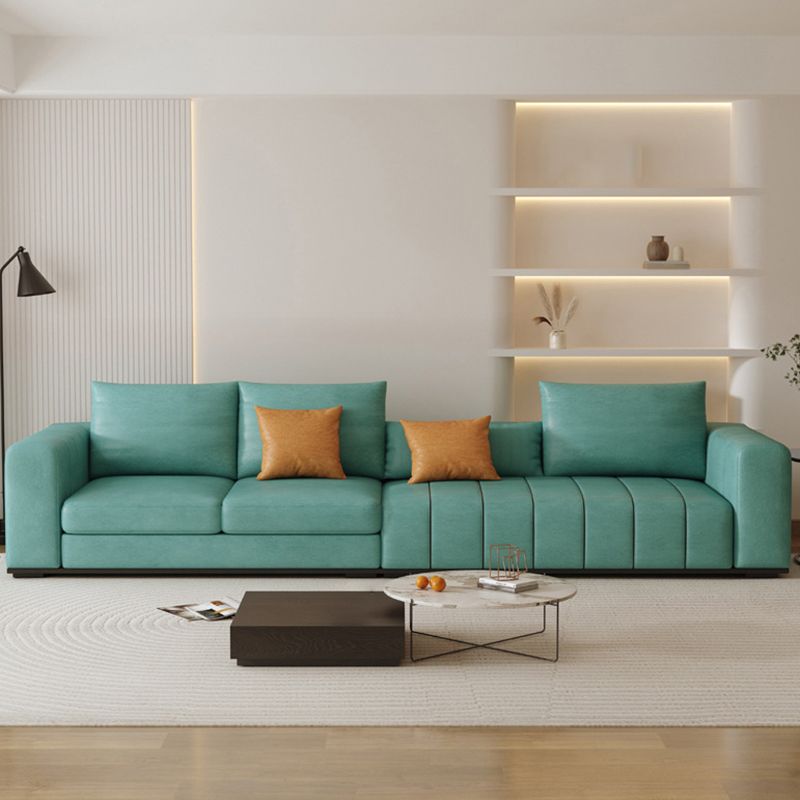 Contemporary Faux Leather Living Room Square Arm Standard Seating