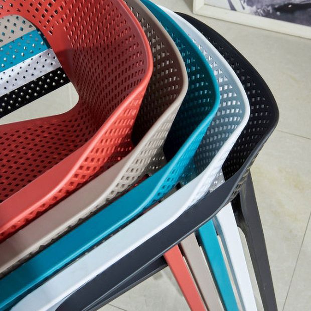 Contemporary Stackable Chair Dining Kitchen Arm Chair with Plastic Legs