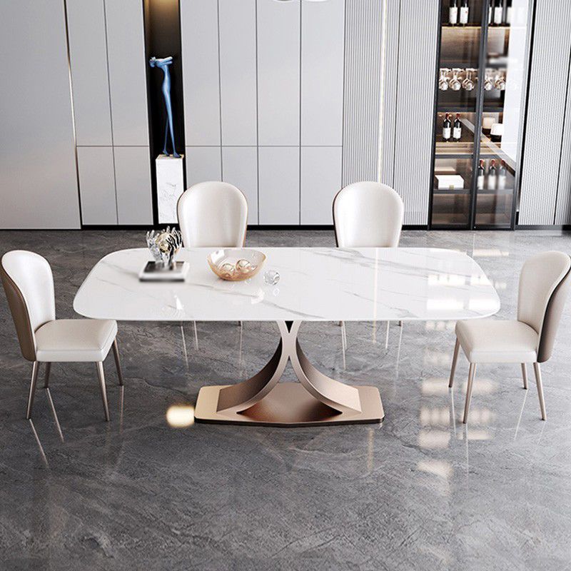 Luxury Sintered Stone Top Dining Set Rectangle 1/4/5/6 Pieces Dining Table with Chairs