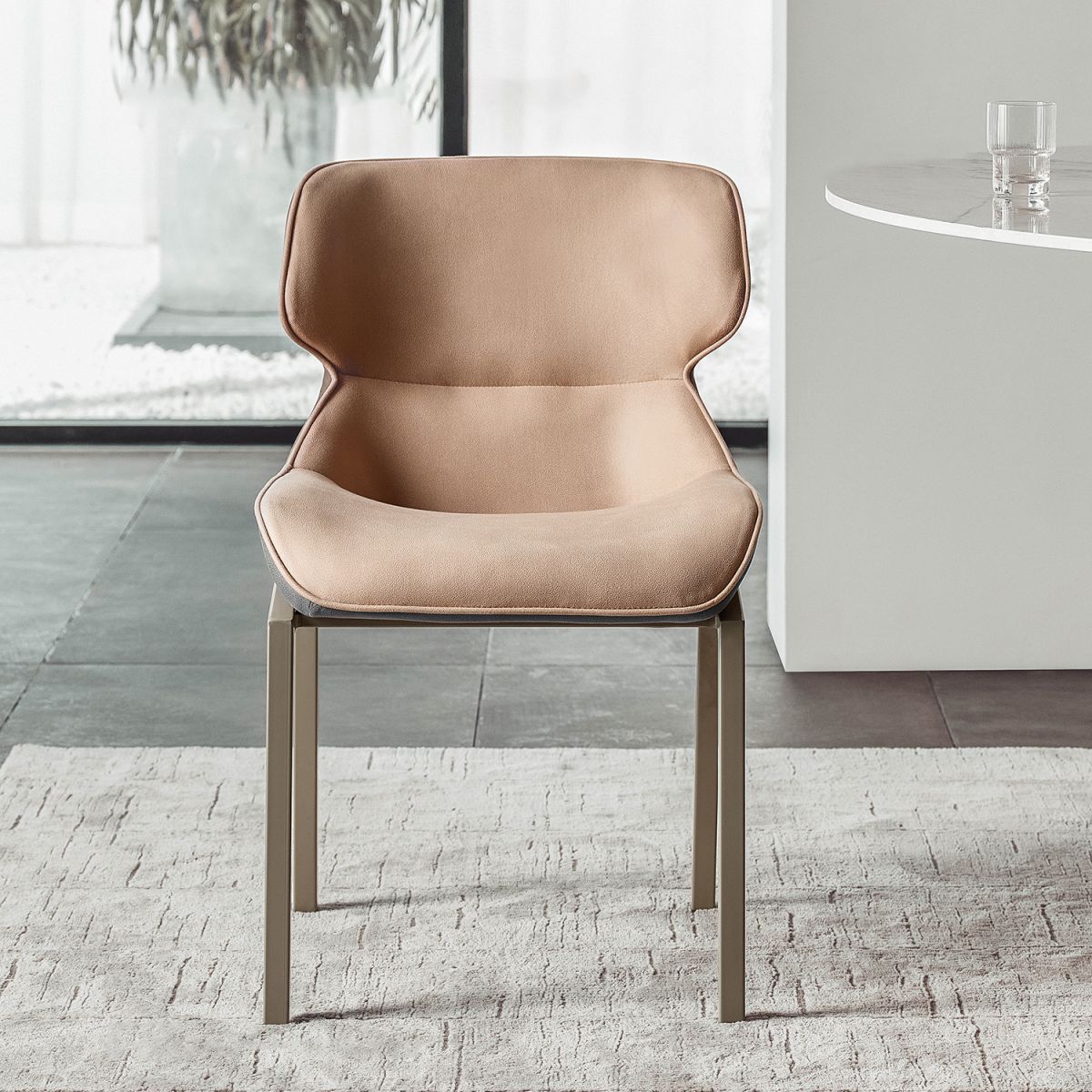 Sillas de comedor de cuero con sillón Wingback Parsons de estilo contemporáneo para uso doméstico