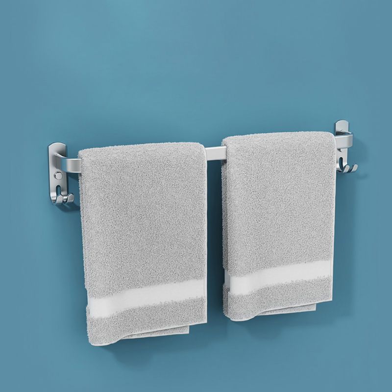 7 Piece Bathroom Accessory Set Modern Aluminum Bathroom Set in Silver