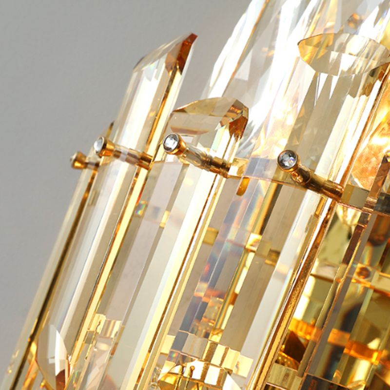 Crystal Geometric Shape Wall Sconces Modern Multi Lights Wall Mount Light Fixture in Gold