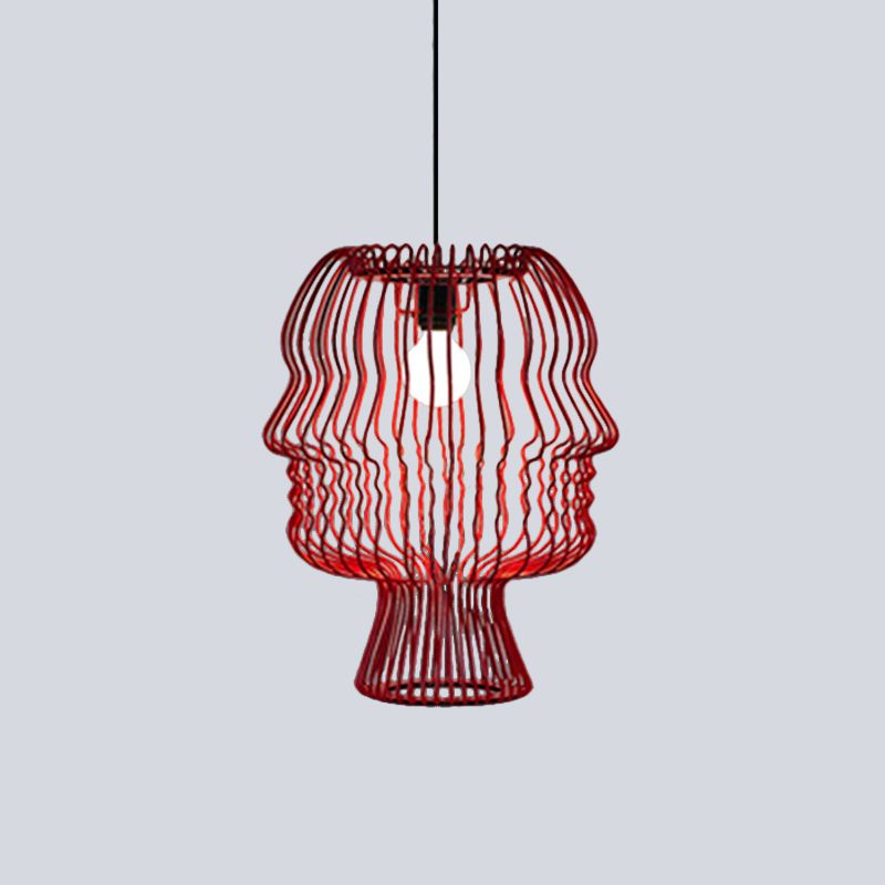 Arc cage métallique en suspension suspendue modernisme modernisme de plafond rouge à tête.