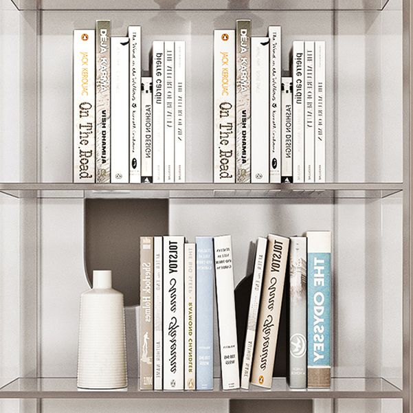 Glam Standard Acrylic Bookshelf Closed Back Bookcase with Shelves