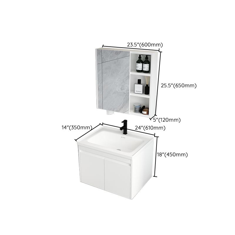 Mid Century Modern Bathroom Vanity Wall Mount Bathroom Sink Vanity with Mirror