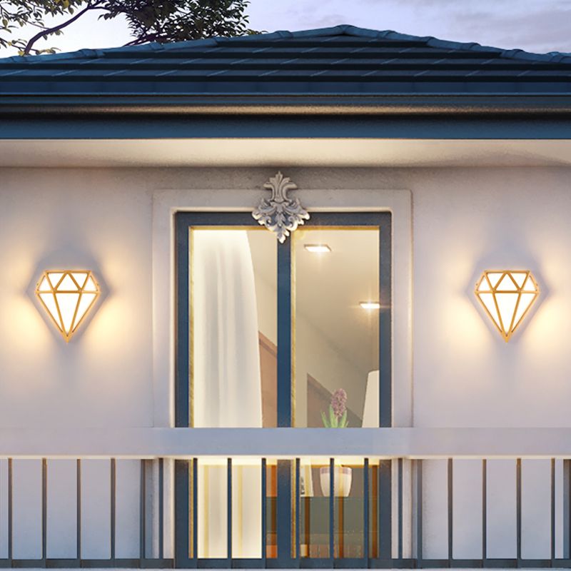 Zeitgenössischer Stil Wandleuchte Gold Diamant Form Wandleuchte für Schlafzimmer