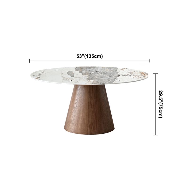 Contemporary Round Shape Gray Table Standard Sintered Stone Dining Table for Kitchen