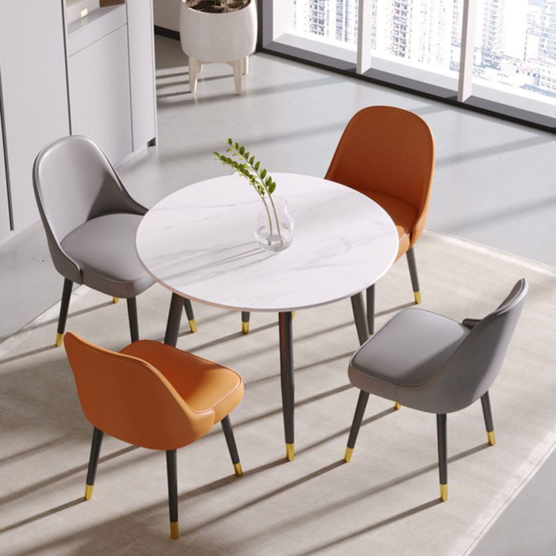 Modern 1/5 Pieces Dining Set Round Stone Dining Table for Living Room