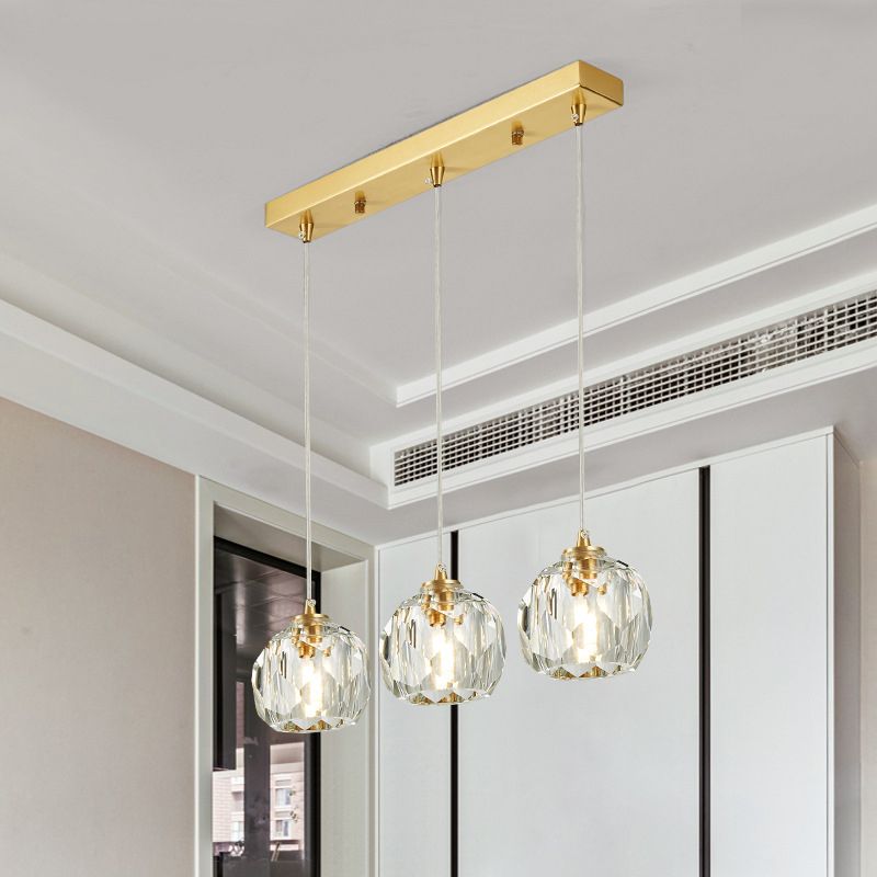 Modern Clear Crystal Shade Hanging Light Household Pendent Lighting Fixtures