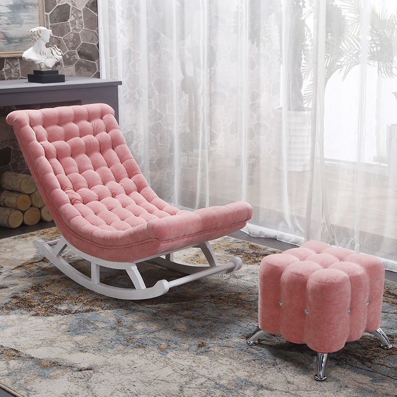 Solid Wood Base Leisure Chaise Rocking Chair Modern Home Lazy Sofa Chair