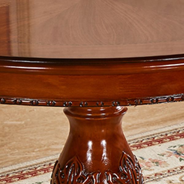 Solid Wood Victorian Round Dining Table Rubberwood Top Table for Home