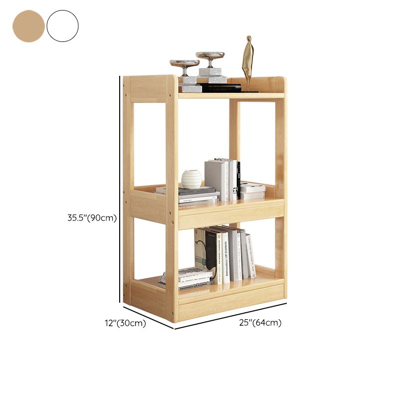 Modern Open Back Standard Bookshelf Wooden Bookcase With Shelves