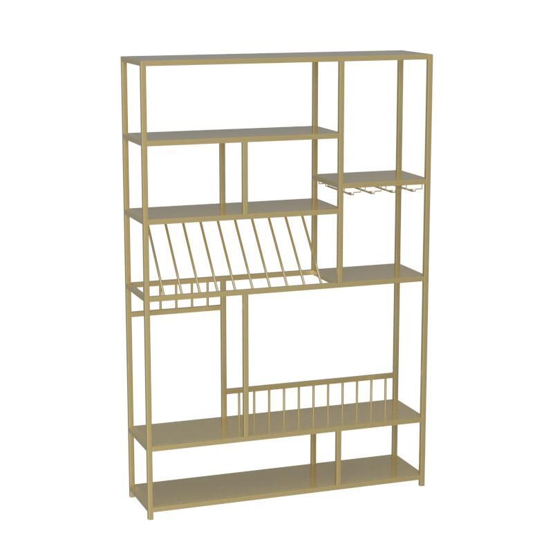 Modern Metal Wine Holder Rack 47.2" x 11.8" x 70.9" with Shelf Wine Racks Floor