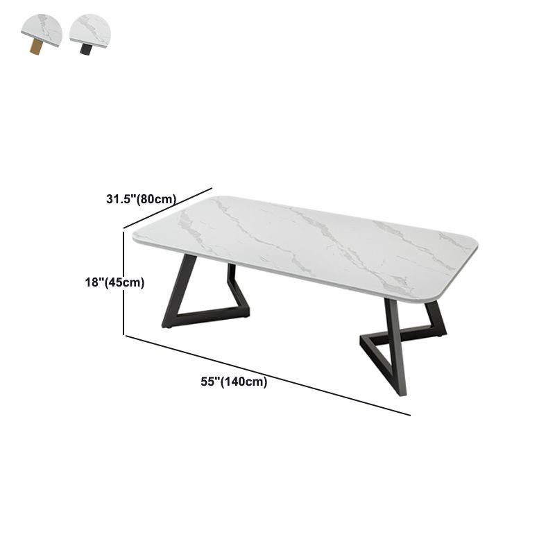 1 Single Rectangular/Round Cocktail Table Stone Top Coffee Table