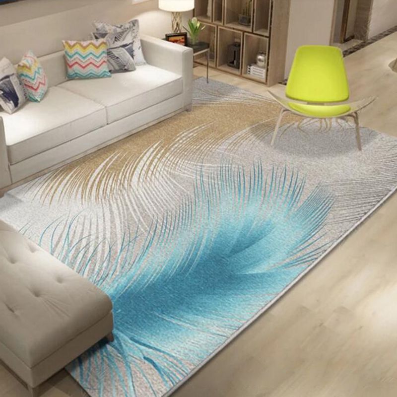 Multi Color Nordic Rug Polyster Geo Printed Area Rug Non-Slip Backing Pet Friendly Easy Care Rug for Parlor